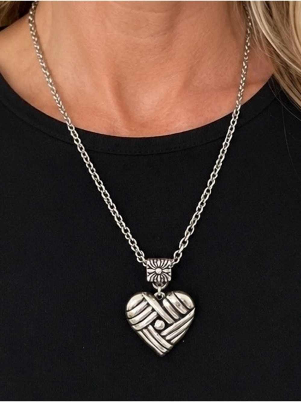 Brighton Sonora Heart Silver Heart Pendant Necklace